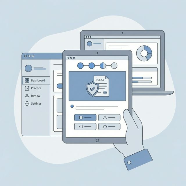 Simple exam practice interface